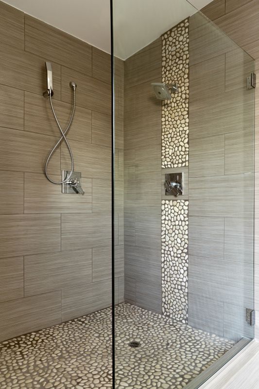 Elegant Shower with Stone Accents